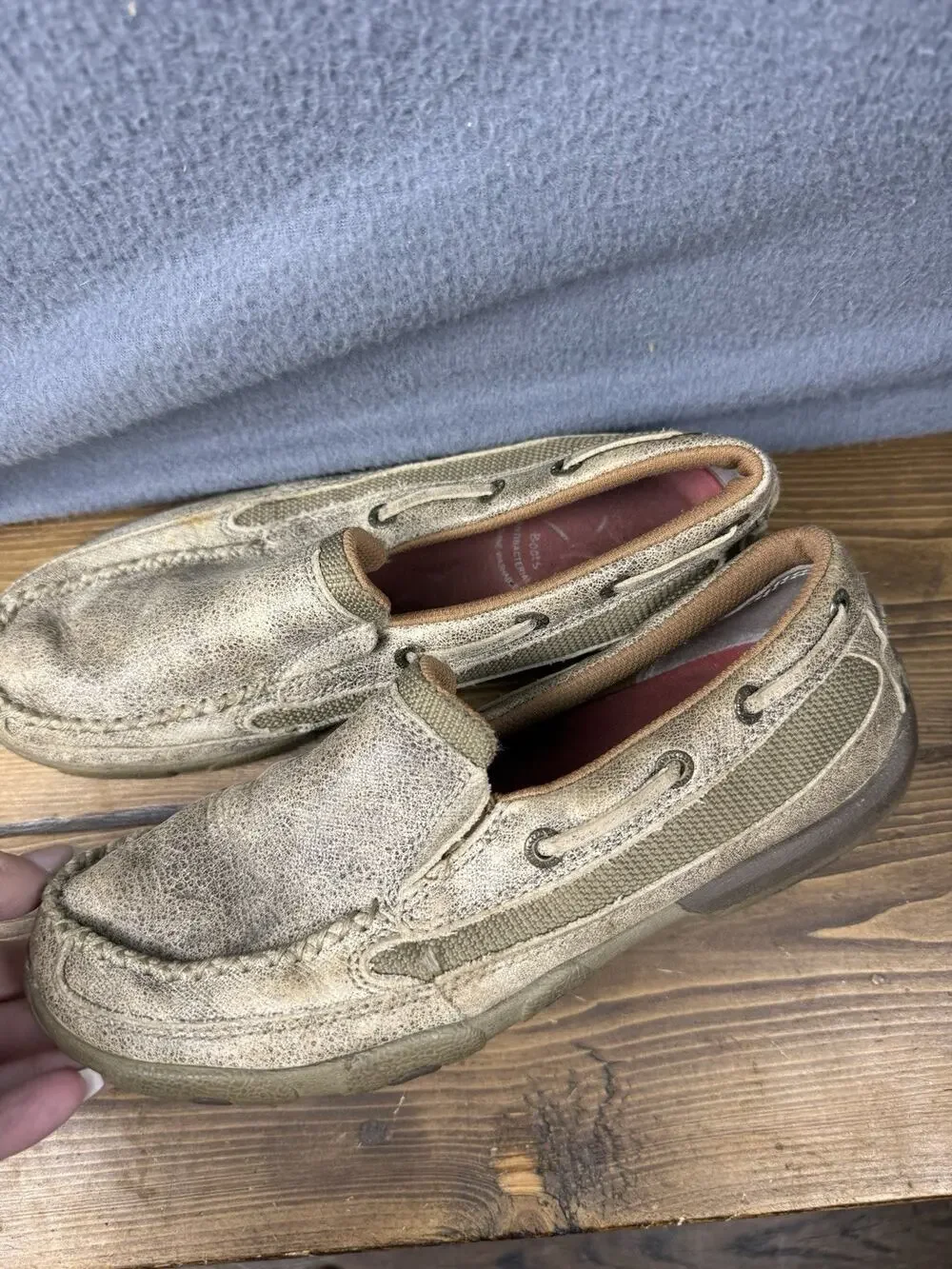 Womens Twisted X Shoes Size 7 M Driving Mocs Brown Leather